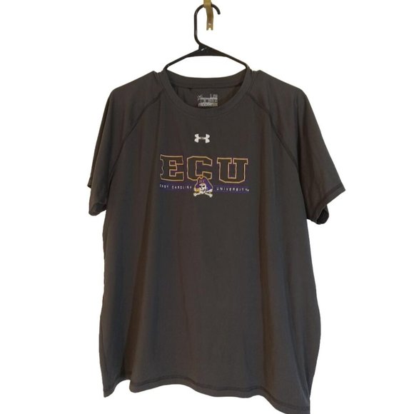 Under Armour Other - Under Armour Heat Gear T-Shirt Men's Size Large Gray Athletic East Carolina Loos